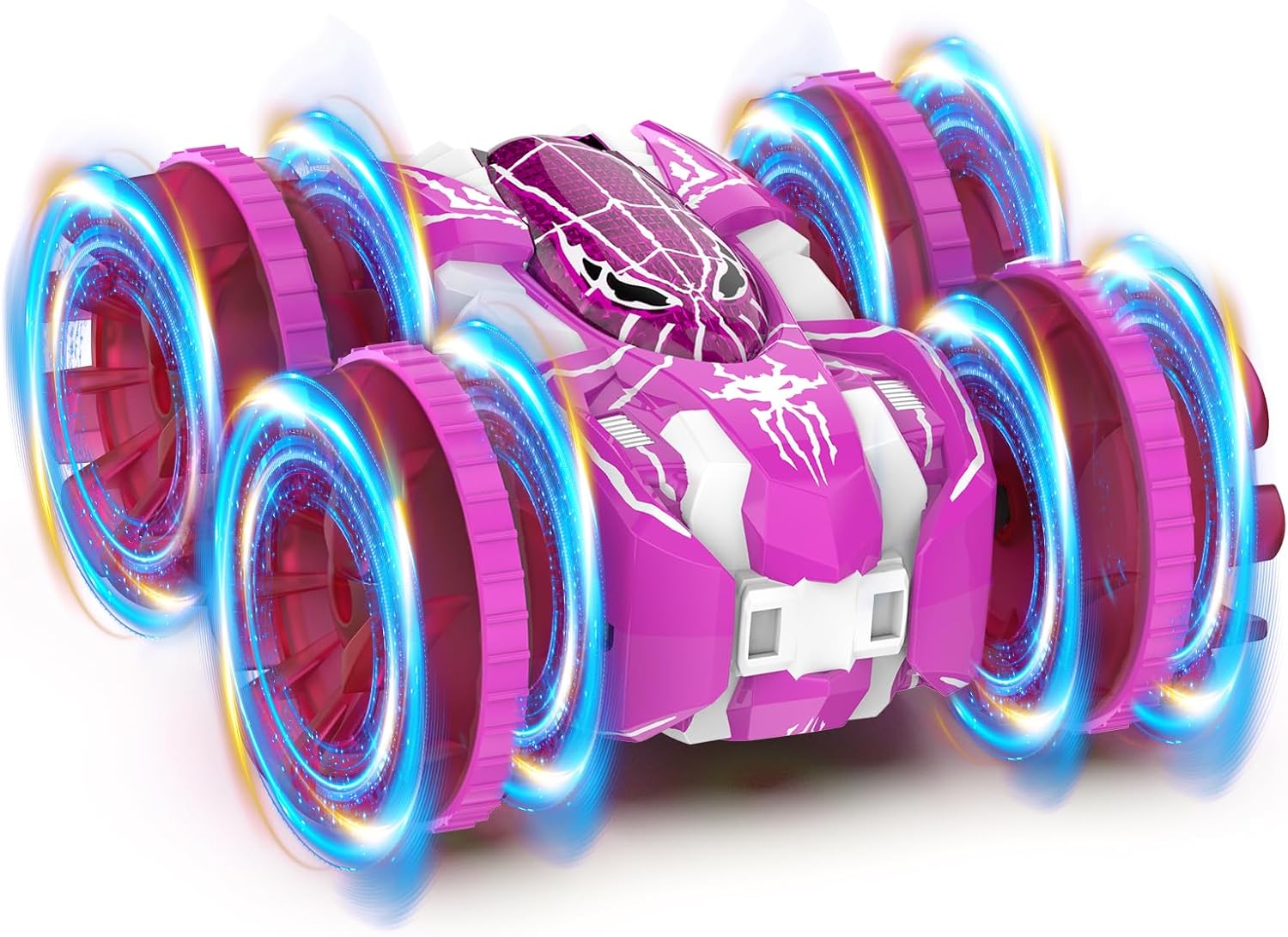 Waterproof Remote Control Car, Amphibious 2.4 GHz RC Car Remote Control Boat,360°Rotation RC Stunt with LED Lights,Boys Girls Gifts All Terrain Water Beach Pool Toy Pink